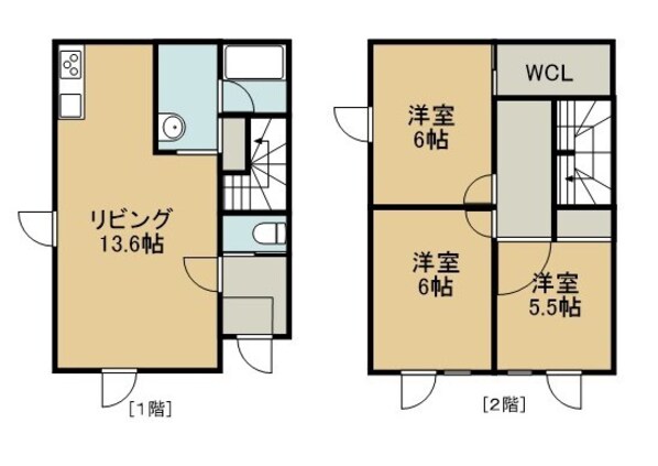 栄町駅 徒歩3分 1-2階の物件間取画像